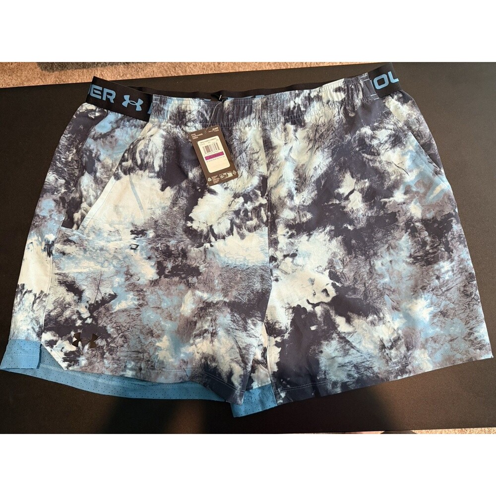 Under Armour Vanish Woven 6” Printed Shorts Men 2XL Blue Black Fitted NWT - Picture 1 of 5